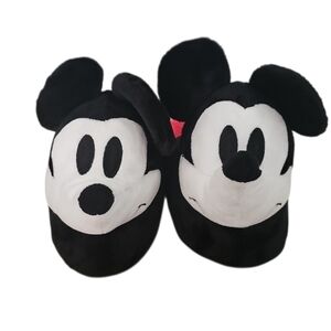 Disney Mickey Mouse Plush Slippers Youth Medium Cozy Character Slippers NWOT